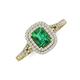 3 - Ines Rainbow Emerald Cut Lab Created Emerald and Round Diamond Double Halo Engagement Ring 