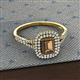 2 - Ines Rainbow Emerald Cut Smoky Quartz and Round Diamond Double Halo Engagement Ring 