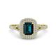1 - Ines Rainbow Emerald Cut London Blue Topaz and Round Diamond Double Halo Engagement Ring 