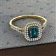 2 - Ines Rainbow Emerald Cut London Blue Topaz and Round Diamond Double Halo Engagement Ring 