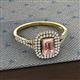 2 - Ines Rainbow Emerald Cut Morganite and Round Diamond Double Halo Engagement Ring 