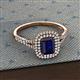 2 - Ines Rainbow Emerald Cut Lab Created Blue Sapphire and Round Diamond Double Halo Engagement Ring 