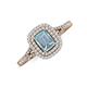 3 - Ines Rainbow Emerald Cut Aquamarine and Round Diamond Double Halo Engagement Ring 