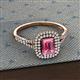 2 - Ines Rainbow Emerald Cut Pink Tourmaline and Round Diamond Double Halo Engagement Ring 