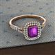 2 - Ines Rainbow Emerald Cut Amethyst and Round Diamond Double Halo Engagement Ring 