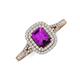 3 - Ines Rainbow Emerald Cut Amethyst and Round Diamond Double Halo Engagement Ring 