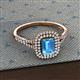 2 - Ines Rainbow Emerald Cut Blue Topaz and Round Diamond Double Halo Engagement Ring 