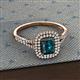 2 - Ines Rainbow Emerald Cut London Blue Topaz and Round Diamond Double Halo Engagement Ring 