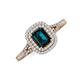 3 - Ines Rainbow Emerald Cut London Blue Topaz and Round Diamond Double Halo Engagement Ring 