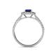 4 - Ines Rainbow Emerald Cut Lab Created Blue Sapphire and Round Diamond Double Halo Engagement Ring 