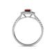 4 - Ines Rainbow Emerald Cut Red Garnet and Round Diamond Double Halo Engagement Ring 