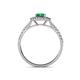 4 - Ines Rainbow Emerald Cut Lab Created Emerald and Round Diamond Double Halo Engagement Ring 