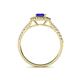 4 - Ines Rainbow Emerald Cut Tanzanite and Round Diamond Double Halo Engagement Ring 