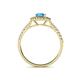 4 - Ines Rainbow Emerald Cut Blue Topaz and Round Diamond Double Halo Engagement Ring 