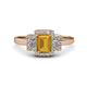 1 - Jessica Rainbow Emerald Cut Citrine with Round and Princess Cut Diamond Engagement Ring 