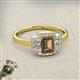 2 - Jessica Rainbow Emerald Cut Smoky Quartz with Round and Princess Cut Diamond Engagement Ring 