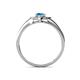 4 - Aurora Rainbow Oval Cut Blue Topaz and Round Diamond Halo Engagement Ring 