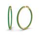 1 - Carisa 1.80 ctw (1.80 mm) Inside Outside Round Natural Emerald Eternity Hoop Earrings 