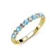 3 - Clara 3.00 mm Blue Topaz and Diamond 10 Stone Wedding Band 
