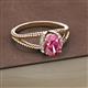 2 - Ana Desire Oval Cut Pink Tourmaline and Round Diamond Twist Rope Split Shank Engagement Ring 