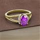 2 - Ana Desire Oval Cut Amethyst and Round Diamond Twist Rope Split Shank Engagement Ring 