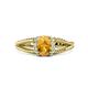 1 - Ana Desire Oval Cut Citrine and Round Diamond Twist Rope Split Shank Engagement Ring 