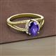 2 - Ana Desire Oval Cut Iolite and Round Diamond Twist Rope Split Shank Engagement Ring 