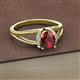 2 - Ana Desire Oval Cut Red Garnet and Round Diamond Twist Rope Split Shank Engagement Ring 