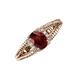 3 - Ana Desire Oval Cut Red Garnet and Round Diamond Twist Rope Split Shank Engagement Ring 