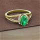 2 - Ana Desire Oval Cut Emerald and Round Diamond Twist Rope Split Shank Engagement Ring 