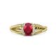 1 - Ana Desire Oval Cut Ruby and Round Diamond Twist Rope Split Shank Engagement Ring 