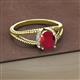 2 - Ana Desire Oval Cut Ruby and Round Diamond Twist Rope Split Shank Engagement Ring 