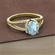 2 - Ana Desire Oval Cut Aquamarine and Round Diamond Twist Rope Split Shank Engagement Ring 