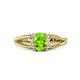 1 - Ana Desire Oval Cut Peridot and Round Diamond Twist Rope Split Shank Engagement Ring 
