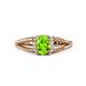 1 - Ana Desire Oval Cut Peridot and Round Diamond Twist Rope Split Shank Engagement Ring 