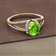 2 - Ana Desire Oval Cut Peridot and Round Diamond Twist Rope Split Shank Engagement Ring 