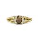 1 - Ana Desire Oval Cut Smoky Quartz and Round Diamond Twist Rope Split Shank Engagement Ring 