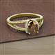 2 - Ana Desire Oval Cut Smoky Quartz and Round Diamond Twist Rope Split Shank Engagement Ring 