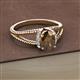 2 - Ana Desire Oval Cut Smoky Quartz and Round Diamond Twist Rope Split Shank Engagement Ring 