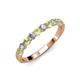 3 - Clara 3.00 mm Peridot and Diamond 10 Stone Wedding Band 