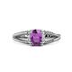 1 - Ana Desire Oval Cut Amethyst and Round Diamond Twist Rope Split Shank Engagement Ring 