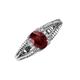 3 - Ana Desire Oval Cut Red Garnet and Round Diamond Twist Rope Split Shank Engagement Ring 
