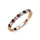 3 - Clara 3.00 mm Red Garnet and Diamond 10 Stone Wedding Band 