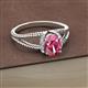 2 - Ana Desire Oval Cut Pink Tourmaline and Round Diamond Twist Rope Split Shank Engagement Ring 