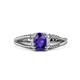 1 - Ana Desire Oval Cut Iolite and Round Diamond Twist Rope Split Shank Engagement Ring 