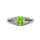 1 - Ana Desire Oval Cut Peridot and Round Diamond Twist Rope Split Shank Engagement Ring 