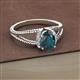 2 - Ana Desire Oval Cut London Blue Topaz and Round Diamond Twist Rope Split Shank Engagement Ring 