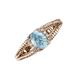 3 - Ana Desire Oval Cut Aquamarine and Round Diamond Twist Rope Split Shank Engagement Ring 