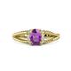1 - Ana Desire Oval Cut Amethyst and Round Diamond Twist Rope Split Shank Engagement Ring 