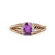 1 - Ana Desire Oval Cut Amethyst and Round Diamond Twist Rope Split Shank Engagement Ring 